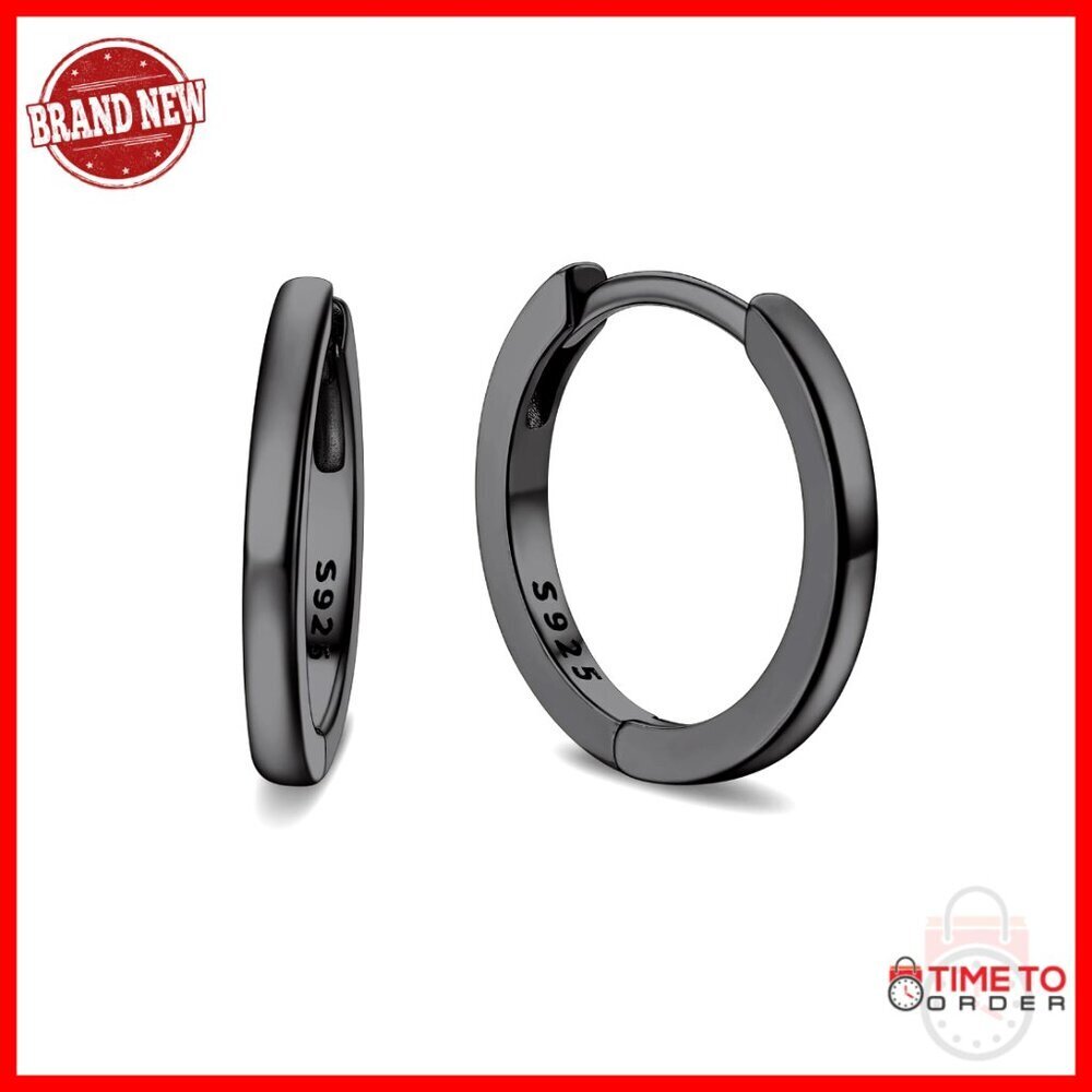 925 Sterling Silver Huggie Hoop Earrings 10mm Hypoallergenic Unisex